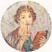 Fresco of a young lady from Pompeii